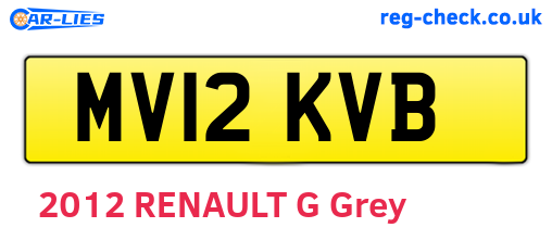 MV12KVB are the vehicle registration plates.