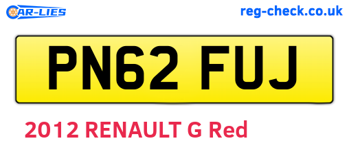 PN62FUJ are the vehicle registration plates.