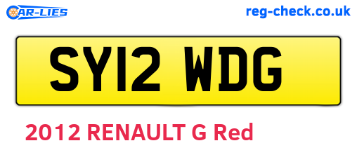 SY12WDG are the vehicle registration plates.