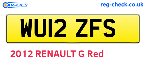 WU12ZFS are the vehicle registration plates.