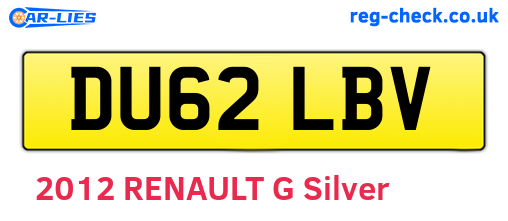 DU62LBV are the vehicle registration plates.