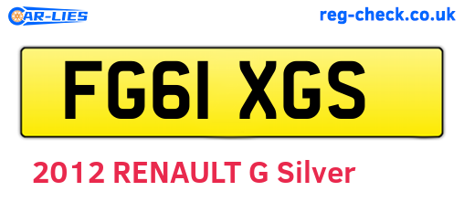 FG61XGS are the vehicle registration plates.