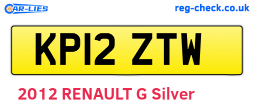KP12ZTW are the vehicle registration plates.