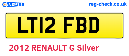 LT12FBD are the vehicle registration plates.
