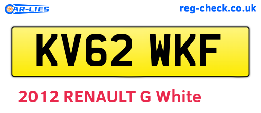 KV62WKF are the vehicle registration plates.