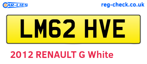 LM62HVE are the vehicle registration plates.