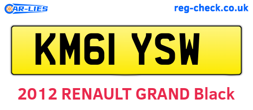 KM61YSW are the vehicle registration plates.