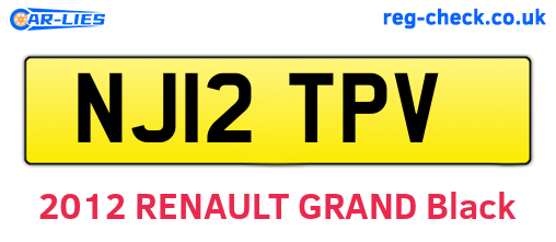 NJ12TPV are the vehicle registration plates.