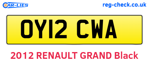 OY12CWA are the vehicle registration plates.