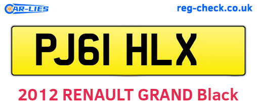PJ61HLX are the vehicle registration plates.