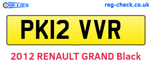 PK12VVR are the vehicle registration plates.