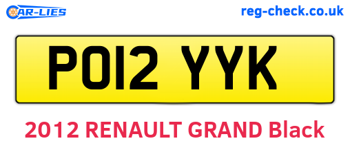 PO12YYK are the vehicle registration plates.