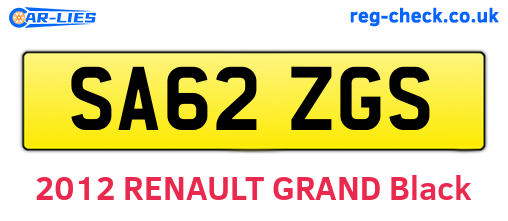 SA62ZGS are the vehicle registration plates.