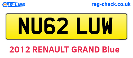 NU62LUW are the vehicle registration plates.