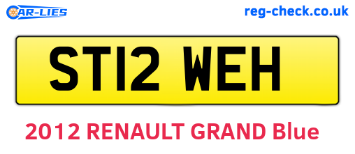 ST12WEH are the vehicle registration plates.