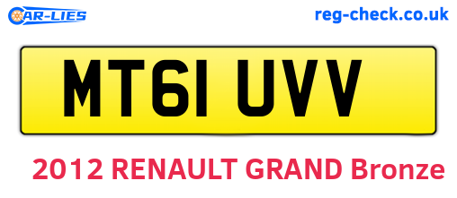 MT61UVV are the vehicle registration plates.
