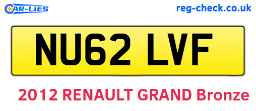 NU62LVF are the vehicle registration plates.