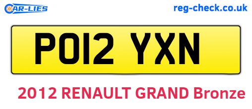 PO12YXN are the vehicle registration plates.