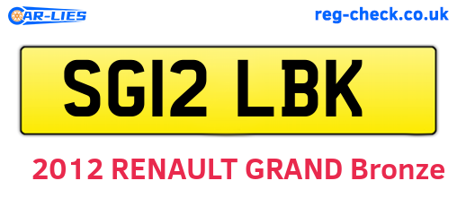 SG12LBK are the vehicle registration plates.