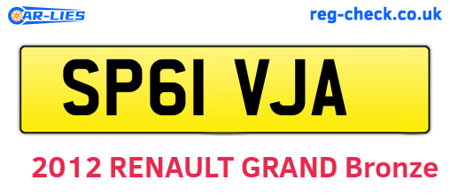 SP61VJA are the vehicle registration plates.