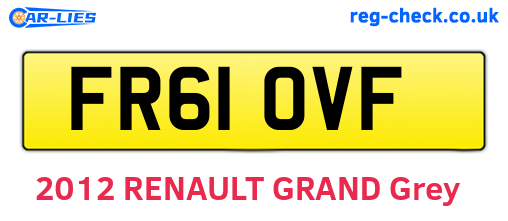 FR61OVF are the vehicle registration plates.