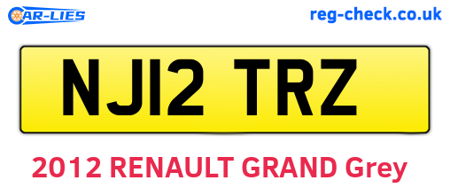 NJ12TRZ are the vehicle registration plates.