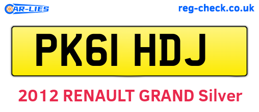 PK61HDJ are the vehicle registration plates.