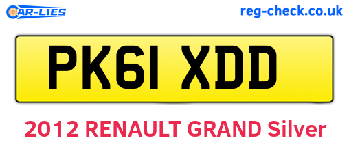 PK61XDD are the vehicle registration plates.
