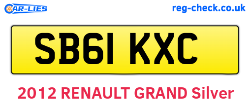 SB61KXC are the vehicle registration plates.