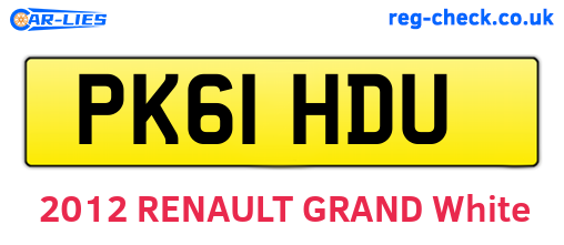 PK61HDU are the vehicle registration plates.