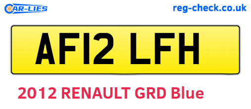 AF12LFH are the vehicle registration plates.