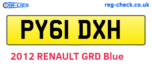 PY61DXH are the vehicle registration plates.