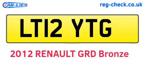 LT12YTG are the vehicle registration plates.
