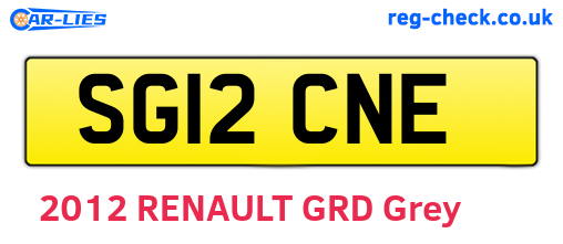 SG12CNE are the vehicle registration plates.