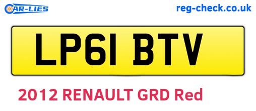 LP61BTV are the vehicle registration plates.