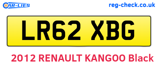 LR62XBG are the vehicle registration plates.