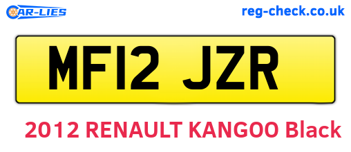 MF12JZR are the vehicle registration plates.