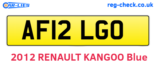 AF12LGO are the vehicle registration plates.