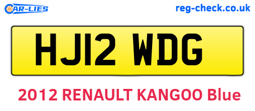 HJ12WDG are the vehicle registration plates.