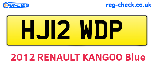 HJ12WDP are the vehicle registration plates.