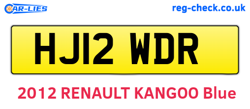 HJ12WDR are the vehicle registration plates.