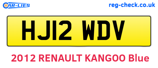 HJ12WDV are the vehicle registration plates.