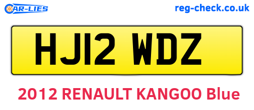 HJ12WDZ are the vehicle registration plates.