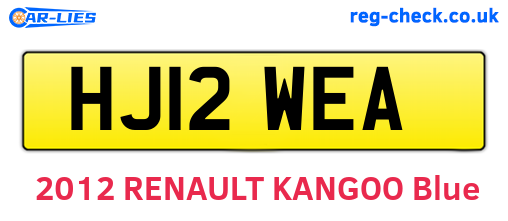 HJ12WEA are the vehicle registration plates.