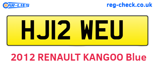 HJ12WEU are the vehicle registration plates.