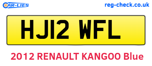 HJ12WFL are the vehicle registration plates.