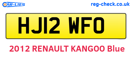 HJ12WFO are the vehicle registration plates.
