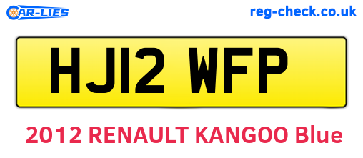 HJ12WFP are the vehicle registration plates.