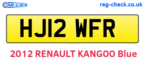 HJ12WFR are the vehicle registration plates.