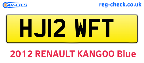 HJ12WFT are the vehicle registration plates.
